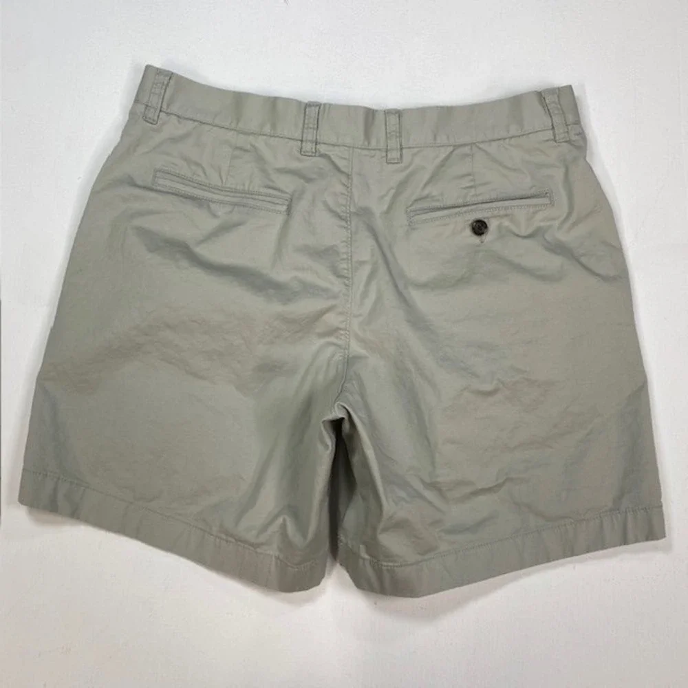 J.Crew Mens Portsider Shorts W33 L7 Khaki Tan Cotton Chino Oarsman Flat Front